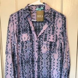 Karlie Snake Print Button Up